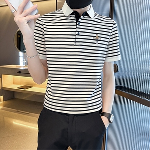 货已补齐夏季短袖T恤翻领条纹时尚Polo衫T08-特P43图片