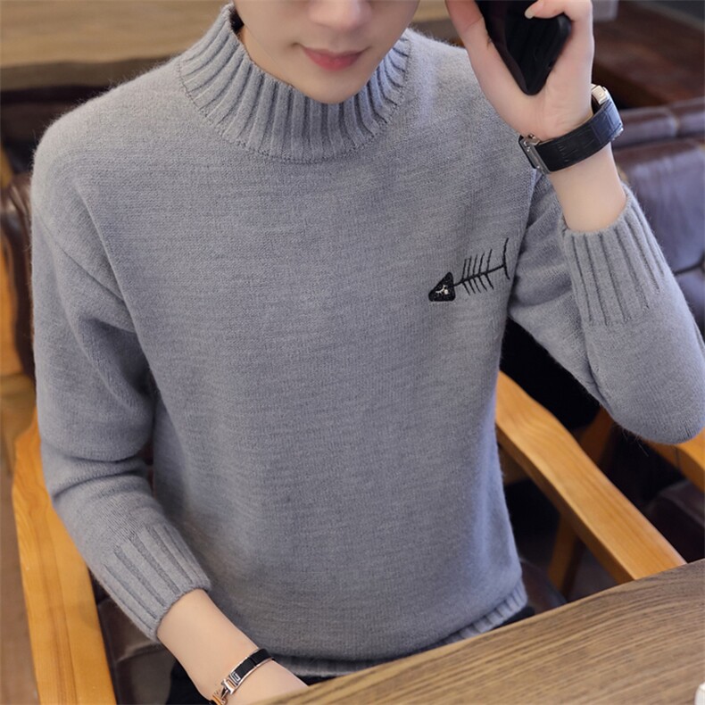 MY06半高领男士毛衣2020年冬季新款潮流针织打底衫男装毛线衣，男装针织衫/毛衣，电商D310（原电商305）