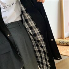 【素妮】2022工装韩版格子里衬风衣，女装风衣，素妮