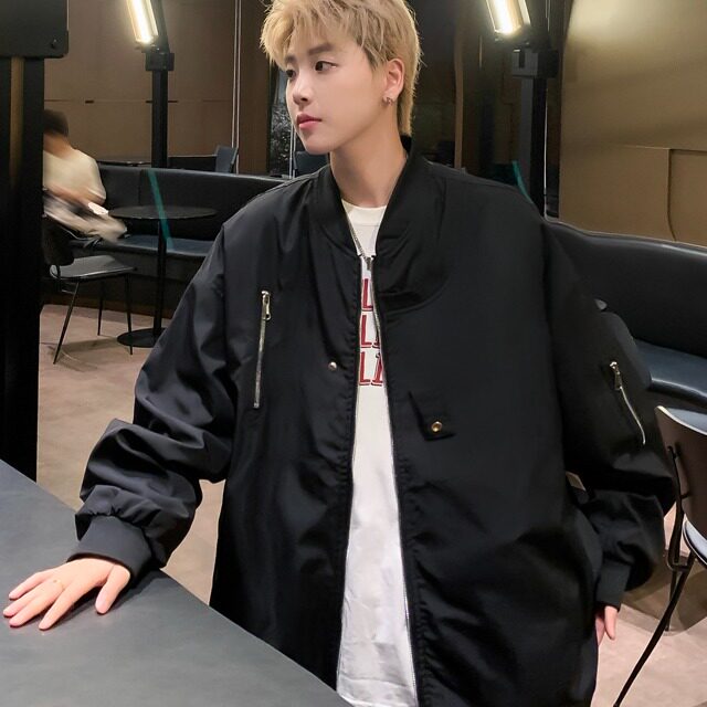 HY9275-P60美式复古外套夹克街头潮牌宽松条纹设计感棒球服上衣,男装夹克,电商C233