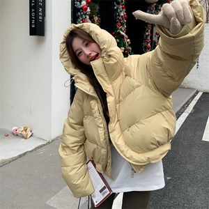 奶黄色羽绒服女冬季2025新款高级感韩系小个子流行短款面包服加厚图片