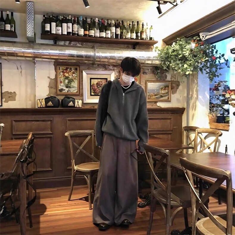 JY368-P61美式复古cleanfit连帽毛衣开衫外套男款网图,男装针织衫/毛衣,星座1501-3