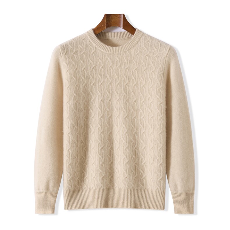 2025年秋季套头青春流行长袖圆领加厚羊毛衫，男装羊毛衫，三莲羊绒