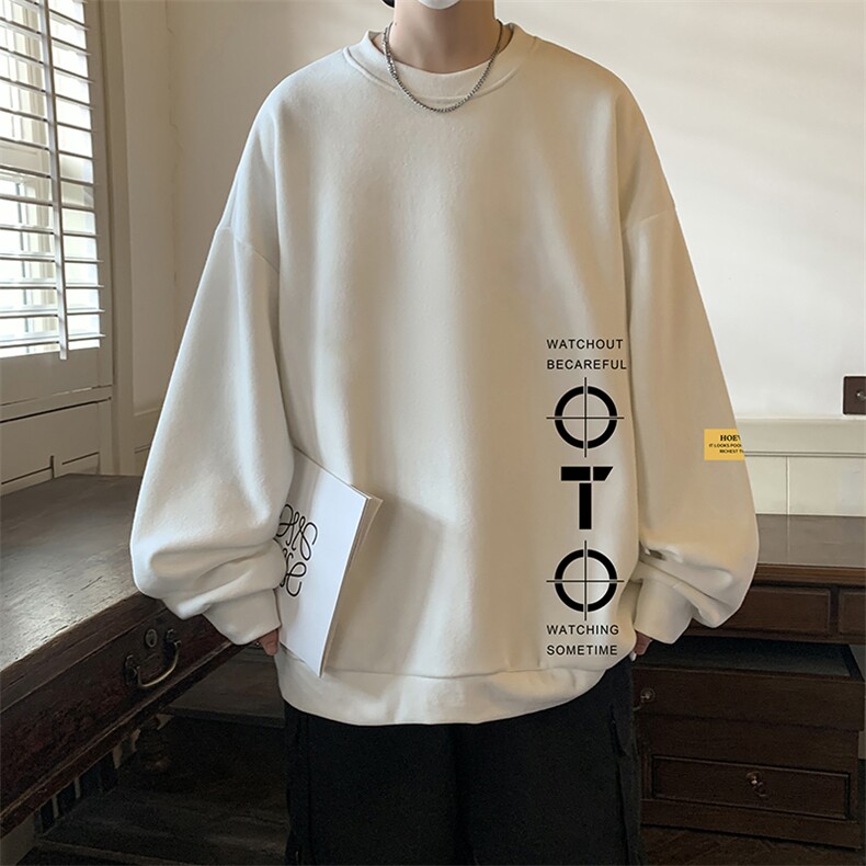 圆领卫衣男大码加厚加绒长袖t恤男S6114-P28加绒款-P33,男装卫衣,电商A040