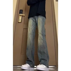 水洗渐变牛仔裤男春秋季新款垂坠感痞帅微喇叭裤子N7111，男装牛仔裤，星座1116A（原606A-3）