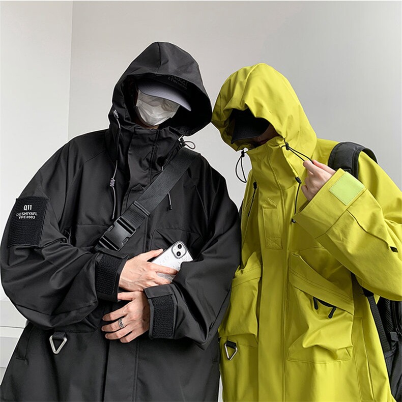 8XL-M特大码冲锋衣防水宽松工装风男夹克外套JK1306P90控118图片