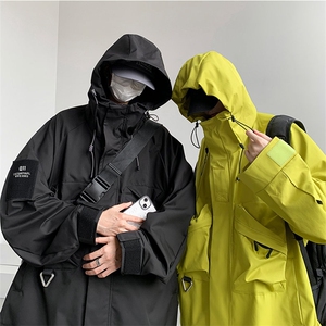 8XL-M特大码冲锋衣防水宽松工装风男夹克外套JK1306P90控118图片