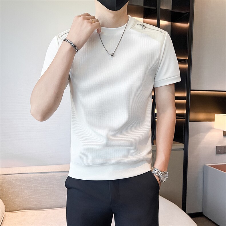 店主风秋冬季男士圆领套头短袖卫衣男时尚短T301A-1/W02/P53控75,男装T恤,星座301A-1