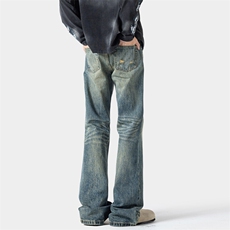 2026春季新款无影墙大码美式微喇水洗牛仔裤M-5XGK24327-特P35，男装牛仔裤，电商A022