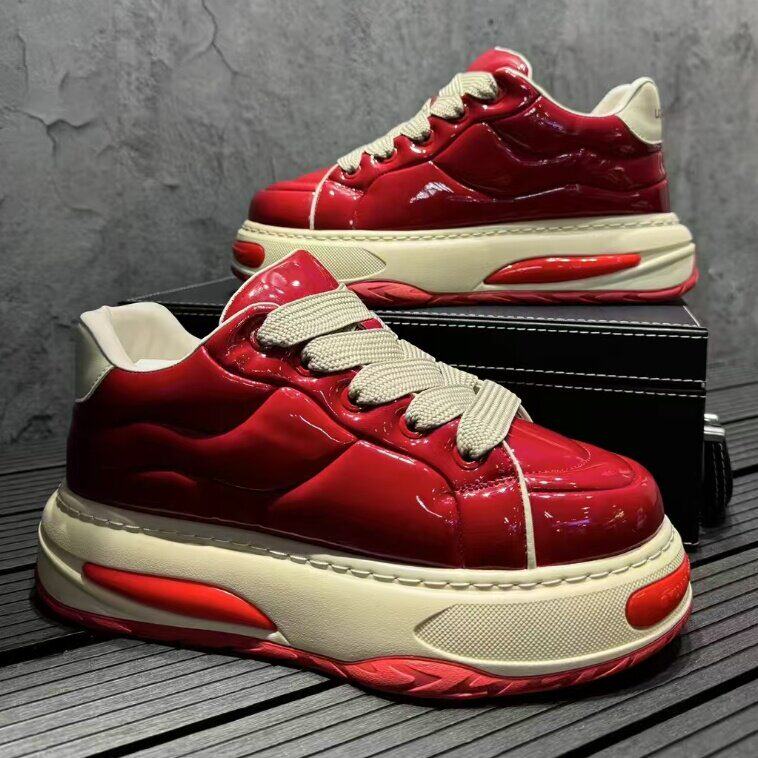 厚底增高板鞋潮牌男鞋冬季新款运动休闲时尚百搭面包鞋潮流小白鞋，男鞋靴子，星座1407-6