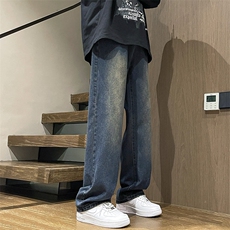 高街复古蓝直筒显瘦牛仔裤K528P55，男装牛仔裤，电商D325