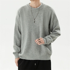 YK86032-P35腈纶45%锦纶24.3%聚酯纤维30.7%圆领纯色毛衣男秋冬，男装针织衫/毛衣，电商A086-1
