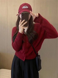 开衫女宽松短款毛衣外套软糯针织衫百搭显瘦上衣图片