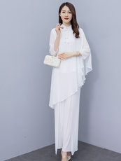 禅意女装白色改良文艺复古汉服夏唐装中国风禅修套装茶服女连衣裙，商品下架区，秀美人生