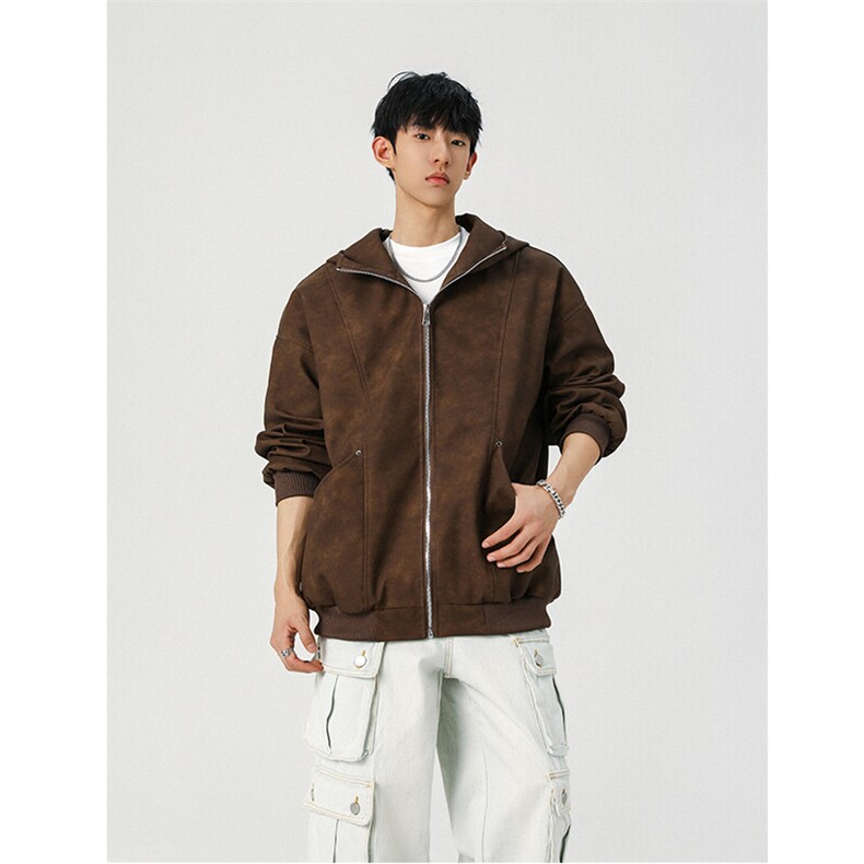 春季皮衣美式潮牌青少年百搭夹克情侣春装外套XZ102B-1-JK2563P85,男装皮衣,星座102B-1