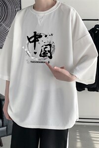 Q11134-P30 春夏季七分袖t恤男大码五分袖男短袖中袖图片