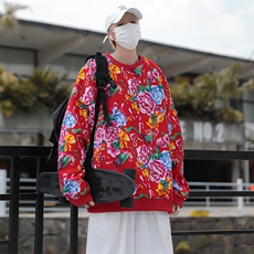 B203秋冬男女休闲圆领花卫衣外套团队服情侣新中式高质量加绒P50，女装短外套，星座115A(原星座507）
