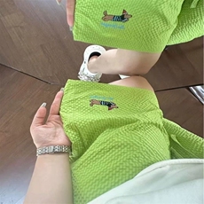 夏季新款泡泡格简约休闲短裤男潮牌透气运动五分裤宽松情侣沙滩裤，男装牛仔裤，星座1210-1
