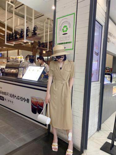 【现货】夏季新品气质款连衣裙梭织面料，女装连衣裙，蓝典