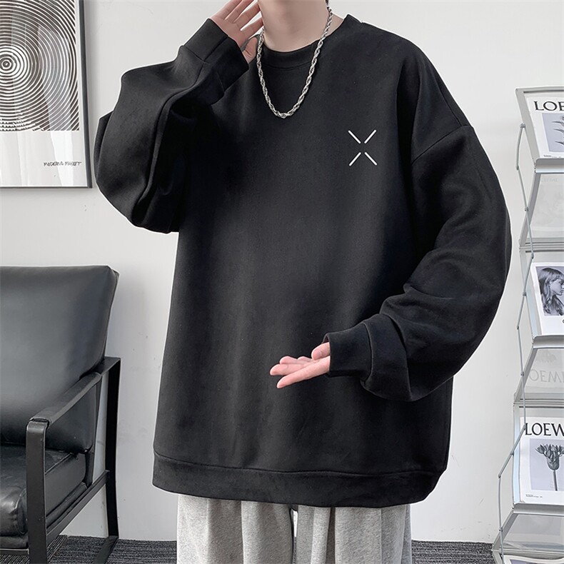 麂皮绒卫衣男大码重磅长袖t恤男 JW81305-P35图片