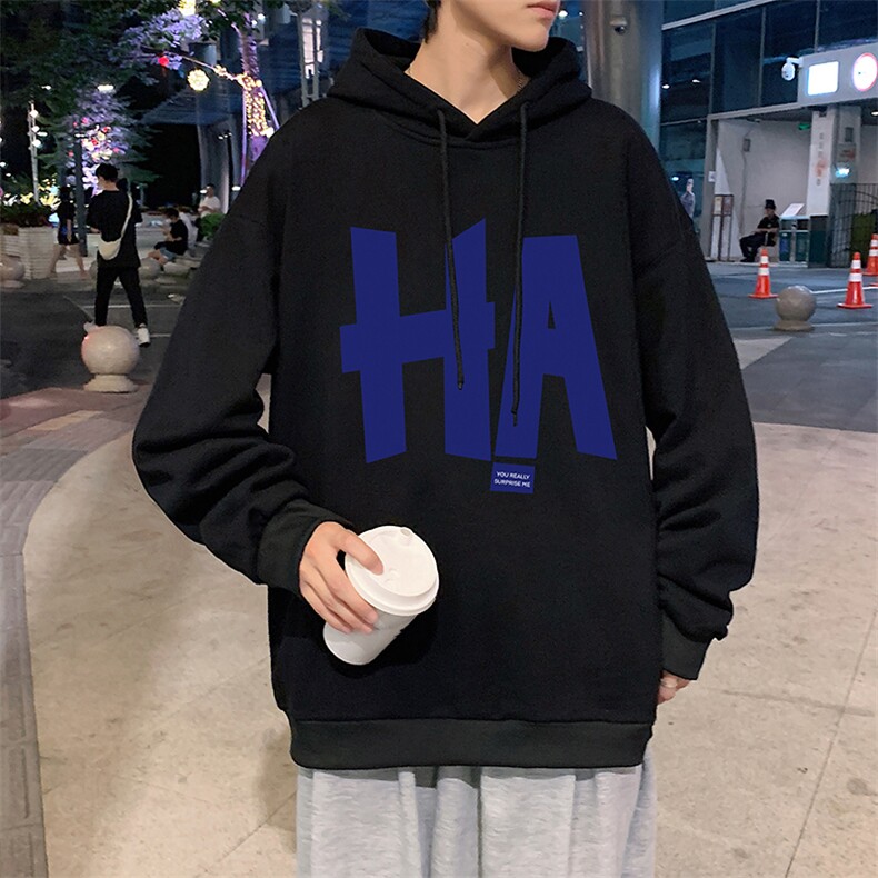 WY2258-P35纯棉连帽卫衣男大码运动帽衫宽松薄外套男,男装卫衣,电商A040