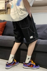 港风大码宽松休闲裤工装裤纯棉直筒裤短裤A014-DK919-P40控58，男装牛仔裤，电商A014