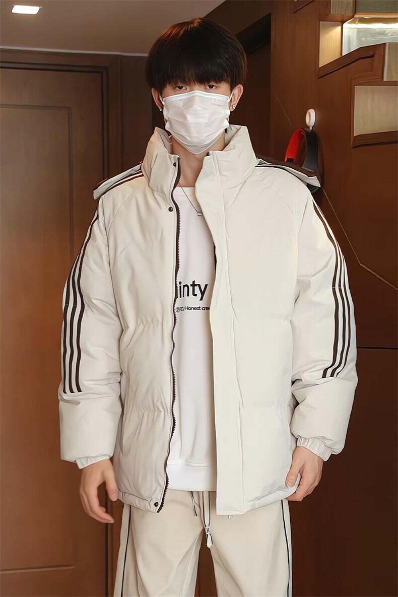 特批P75无差价冬季深度库存10W件三条杠拼接防风连帽棉袄男M2910,男装棉衣,电商A001