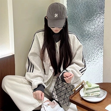 抖音得物高品质美式高街重磅结构设计拼接织带立领卫衣外套CM42，女装短外套，电商A486-1