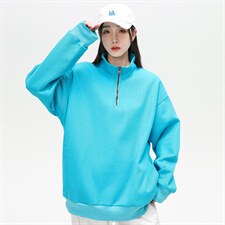秋季新款基础纯色潮流宽松半高领休闲卫衣情侣款A305-EY-3617-P65，男装卫衣，电商B306