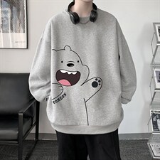 圆领卫衣男大码加厚加绒长袖t恤男S6131-P28加绒款-P33，男装卫衣，电商A040
