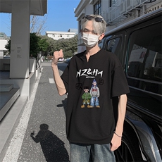 新款抖音直播得物痞帅肌理感V领短袖T7526P25控39，男装T恤，电商C408-1(原B339-1)