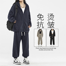 深灰色休闲运动套装新款宽松卫衣束脚裤两件套TZ851-特批-123，男装卫衣，星座718