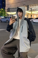 秋季新款二开宽松夹克男撞色冲锋衣外套DSA157B-JK7839-特P65，男装夹克，电商A157B