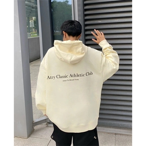 抖音得物 高品质印花连帽卫衣 秋冬装美式宽松连帽纯色卫衣ADL104图片