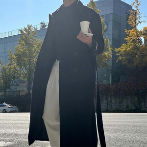 冬季韩版男士毛呢大衣美式中长款风衣夹克外套1209-P150图片