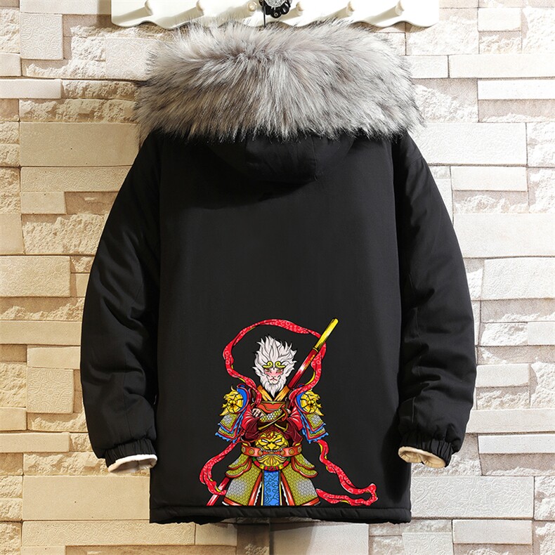 MM48203-P130冬季大毛领衣男士大码加厚袄男服砖墙,男装棉衣,电商A040A