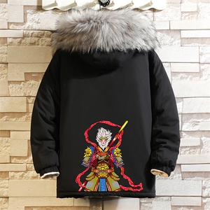 MM48203-P130 冬季大毛领衣男士大码加厚袄男服 砖墙图片
