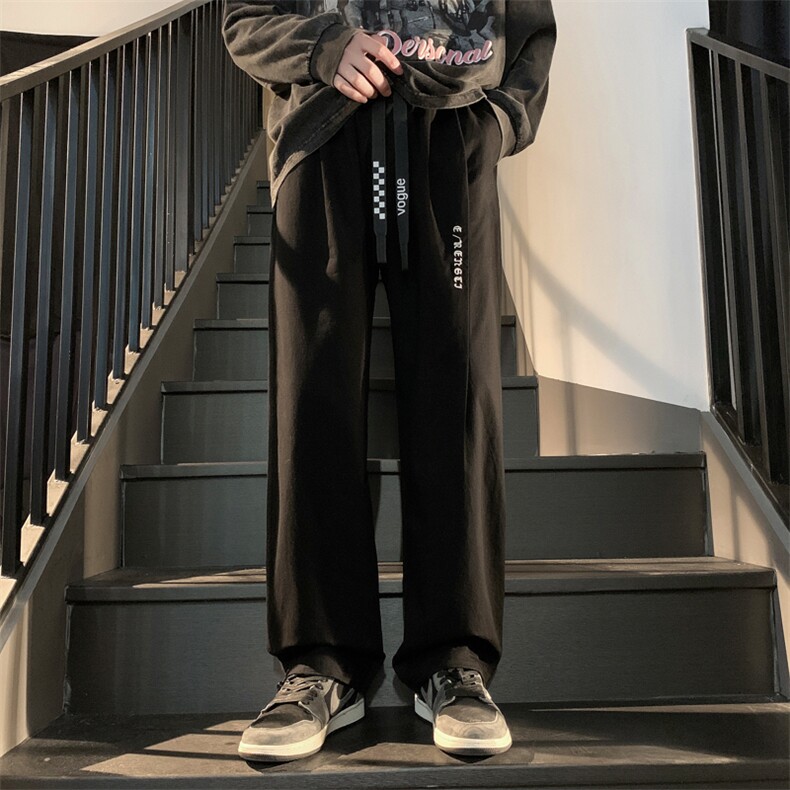 纯棉水洗梭织裤2023新款阔腿束脚休闲裤男K23136-P45控68图片