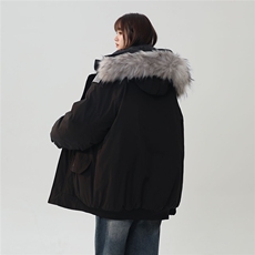 中性风连帽可脱卸毛领工装棉衣男大码潮流棉衣男MY77917P138控198，女装棉衣/棉服，星座226-1