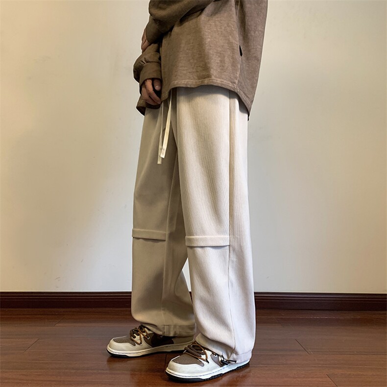 港风灯芯绒休闲裤男宽松直筒束脚裤卫裤 KP807 P43图片