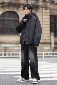 设计款羽绒服夹克男冬装极简风白鸭绒防寒羽绒外套5155-P390控658图片