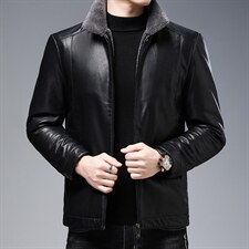 冬季新款中年皮羽绒爸爸装保暖男装休闲时尚加绒外套ZS886-P290，男装羽绒服，电商B212（原钱塘6029）
