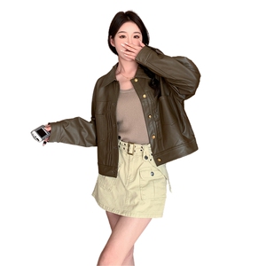 2024春装新款俏皮小众皮衣夹克短外套小个子上衣女图片