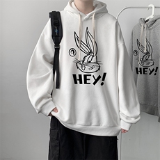 WY2179-P35加绒款-P40纯棉连帽卫衣男大码运动帽衫宽松薄外套男，男装卫衣，电商A040
