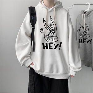 WY2179-P35 加绒款-P40 纯棉连帽卫衣男大码运动帽衫宽松薄外套男图片