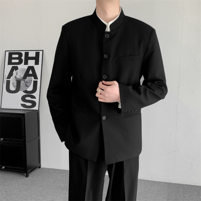 2025秋季新中式中山装结婚礼服西服立领成人礼大码男装外套,男装西服,星座909