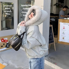 现货高品质美式高街冬季重磅硬挺短款座山雕毛领棉衣男女加厚外套，男装棉衣，电商A486