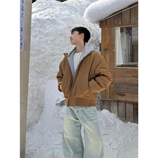 美式飞行员夹克棉服男冬季夹棉加厚廓形立领冲锋衣棒球服外套，男装夹克，星座506A