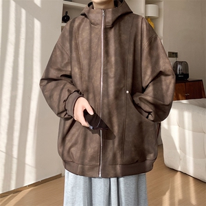 秋季皮衣美式潮牌青少年百搭夹克情侣春装外套XZ102B-1-JK2563P85图片