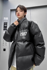 均可提供短视频高品质港风1987百搭PU皮加厚棉衣PM23-p110控148，男装棉衣，星座508（原C305）
